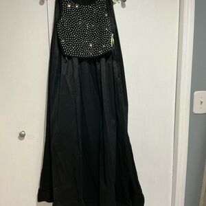 Windsor Black Gown with Silver Detailing